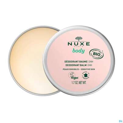 Sie sehen eine Packung Nuxe Body 24h Deodorant Balm Fuer Empfindliche Haut 50g, Produktbild: 01 Nuxe Body 24h Deodorant Balm Fuer Empfindliche Haut 50g, A-Nr.: 5837458 - 01