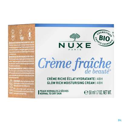 Sie sehen eine Packung Nuxe Creme/fraiche/de Beaute Glow Rich Cream 48h 2023 50ml, Produktbild: 02 Nuxe Creme/fraiche/de Beaute Glow Rich Cream 48h 2023 50ml, A-Nr.: 5821084 - 02
