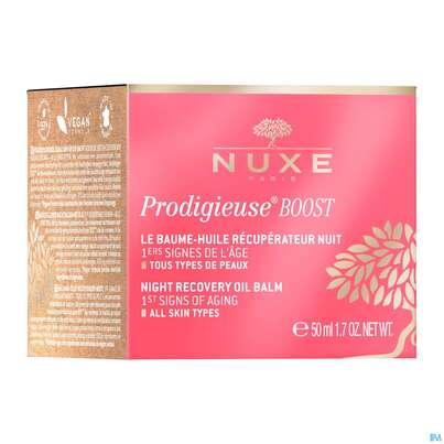 Sie sehen eine Packung Nuxe Creme/prodigieuse Boost/nightbalm Oil Balm 50ml, Produktbild: 01 Nuxe Creme/prodigieuse Boost/nightbalm Oil Balm 50ml, A-Nr.: 5775504 - 01