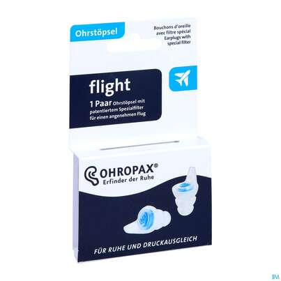 Sie sehen eine Packung Ohrenschutz Ohropax Flight Spezial Filter-1 Paar Pgerf 2st, Produktbild: 06 Ohrenschutz Ohropax Flight Spezial Filter-1 Paar Pgerf 2st, A-Nr.: 4778469 - 06