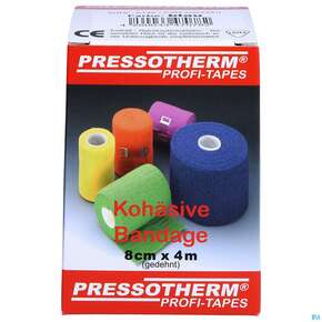 Pressotherm Bandage Kohaesive Elastische Fixierbinde Selbst Haftend Blau 8cmx 1st, A-Nr.: 4251006 - 01