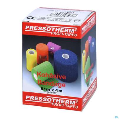 Pressotherm Bandage Kohaesive Elastische Fixierbinde Selbst Haftend Rot 8cmx 1st, A-Nr.: 4251035 - 02