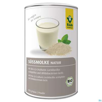 Sie sehen eine Packung Raab Bio Süssmolke Natur Pulver 450g, Produktbild: 01 Raab Bio Süssmolke Natur Pulver 450g, A-Nr.: 4368435 - 01