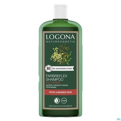 Sie sehen eine Packung Shampoon Logona Farbpflege Henna 250ml, Produktbild: 01 Shampoon Logona Farbpflege Henna 250ml, A-Nr.: 5410464 - 01
