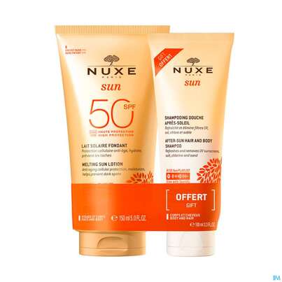 Sie sehen eine Packung Sonnenprodukte Nuxe Sun Lotion Spf50 +shampoon +nuxe After Sun 100ml Gwp 1st, Produktbild: 02 Sonnenprodukte Nuxe Sun Lotion Spf50 +shampoon +nuxe After Sun 100ml Gwp 1st, A-Nr.: 5763613 - 02