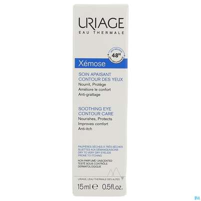 Sie sehen eine Packung Uriage Xemose Beruhigende Augencreme 15ml, Produktbild: 01 Uriage Xemose Beruhigende Augencreme 15ml, A-Nr.: 5618779 - 01