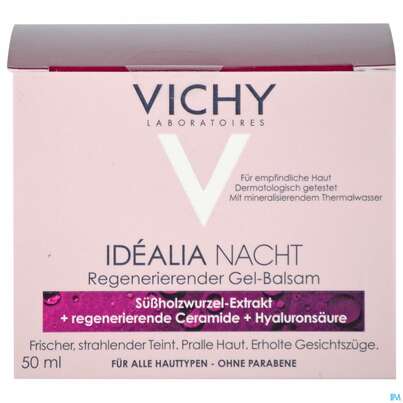Sie sehen eine Packung Vichy Idealia Skin Sleep Nachtbalsam 50ml, Produktbild: 01 Vichy Idealia Skin Sleep Nachtbalsam 50ml, A-Nr.: 4309763 - 01
