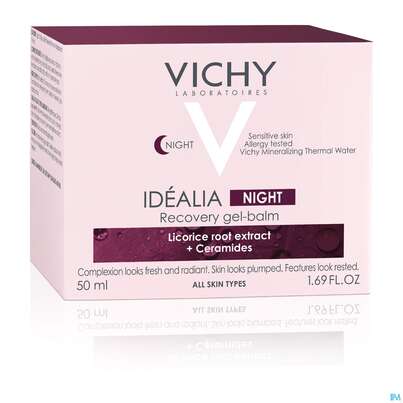 Sie sehen eine Packung Vichy Idealia Skin Sleep Nachtbalsam 50ml, Produktbild: 03 Vichy Idealia Skin Sleep Nachtbalsam 50ml, A-Nr.: 4309763 - 03