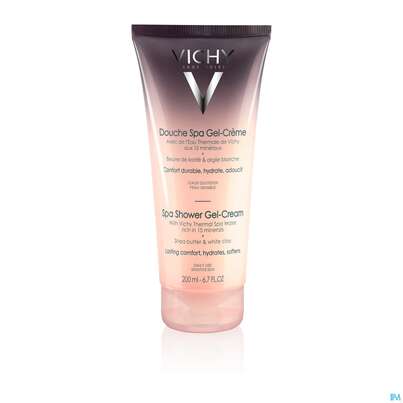 Sie sehen eine Packung Vichy Spa Dusche Gel-creme 200ml, Produktbild: 01 Vichy Spa Dusche Gel-creme 200ml, A-Nr.: 4400802 - 01