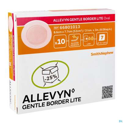 Wundauflagen Allevyn Gentle Border Lite Oval 8,6x 7,7cm 10st, A-Nr.: 4020442 - 02