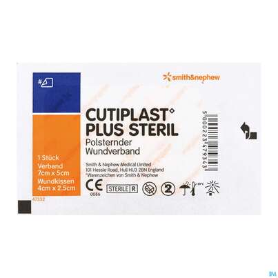 Wundverband Cutiplast/vliesstoffverb. Steril 7x5cm +wundaufl 4x2,5cm 66801 5st, A-Nr.: 5672218 - 04