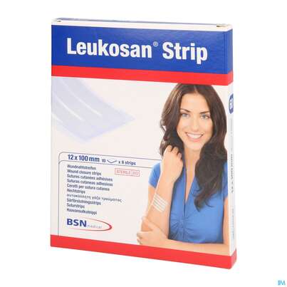 Sie sehen eine Packung Wundverband Wundnahtstreifen/steril Leukoplast/weiss Closure Strip 12x100mm 60st, Produktbild: 02 Wundverband Wundnahtstreifen/steril Leukoplast/weiss Closure Strip 12x100mm 60st, A-Nr.: 3258779 - 02