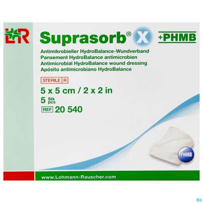 Suprasorb X-phmb Hydrobalance Wundverband Antimikrobiell 5x 5cm 5st, A-Nr.: 3065187 - 01