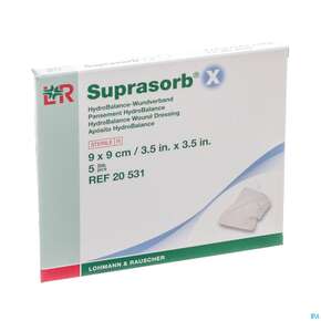 Suprasorb/x Hydrobalance Wundverband Kompresse 9x 9cm 5st, A-Nr.: 3065141 - 01