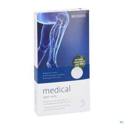 Sie sehen eine Packung Stuetzstruempfe Belsana/medical/aloe Vera Ad Knie Gr S1 36-38 Weiss 2st, Produktbild: 03 Stuetzstruempfe Belsana/medical/aloe Vera Ad Knie Gr S1 36-38 Weiss 2st, A-Nr.: 5225784 - 03