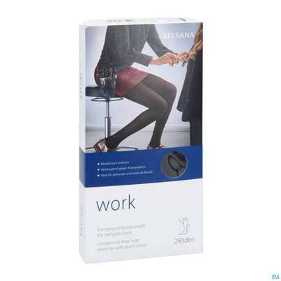 Sie sehen eine Packung Stuetzstruempfe Belsana/work Ad Knie Gr L Nachtlbau 2st, Produktbild: 03 Stuetzstruempfe Belsana/work Ad Knie Gr L Nachtlbau 2st, A-Nr.: 5225583 - 03