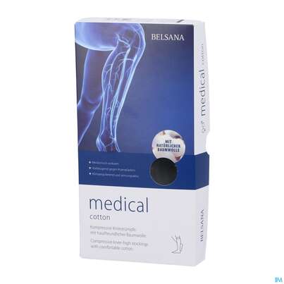 Sie sehen eine Packung Stuetzstruempfe Belsana/medical Cotton Ad Knie Gr S2 39-41 Schwarz 2st, Produktbild: 02 Stuetzstruempfe Belsana/medical Cotton Ad Knie Gr S2 39-41 Schwarz 2st, A-Nr.: 5223207 - 02