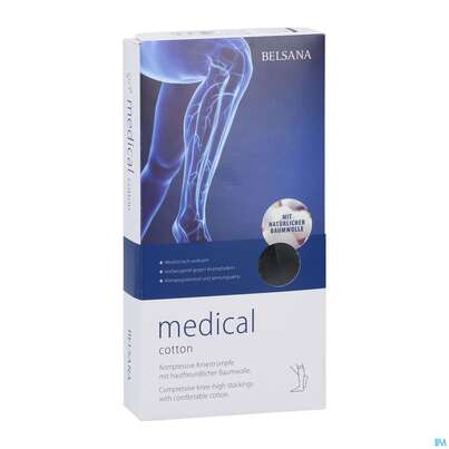 Sie sehen eine Packung Stuetzstruempfe Belsana/medical Cotton Ad Knie Gr S2 39-41 Schwarz 2st, Produktbild: 03 Stuetzstruempfe Belsana/medical Cotton Ad Knie Gr S2 39-41 Schwarz 2st, A-Nr.: 5223207 - 03
