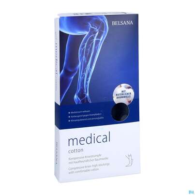Sie sehen eine Packung Stuetzstruempfe Belsana/medical Cotton Ad Knie Gr S4 45-47 Marine 2st, Produktbild: 03 Stuetzstruempfe Belsana/medical Cotton Ad Knie Gr S4 45-47 Marine 2st, A-Nr.: 5223041 - 03