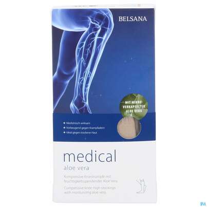 Sie sehen eine Packung Stuetzstruempfe Belsana/medical/aloe Vera Ad Knie Gr L2 39-41 Beige 2st, Produktbild: 01 Stuetzstruempfe Belsana/medical/aloe Vera Ad Knie Gr L2 39-41 Beige 2st, A-Nr.: 5226476 - 01