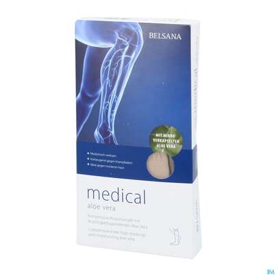 Sie sehen eine Packung Stuetzstruempfe Belsana/medical/aloe Vera Ad Knie Gr L2 39-41 Beige 2st, Produktbild: 02 Stuetzstruempfe Belsana/medical/aloe Vera Ad Knie Gr L2 39-41 Beige 2st, A-Nr.: 5226476 - 02