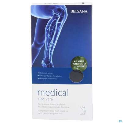 Sie sehen eine Packung Stuetzstruempfe Belsana/medical/aloe Vera Ad Knie Gr L4 45-47 Schwarz 2st, Produktbild: 01 Stuetzstruempfe Belsana/medical/aloe Vera Ad Knie Gr L4 45-47 Schwarz 2st, A-Nr.: 5226542 - 01