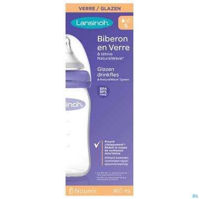 Saugflaschen -lansinoh Weithals Natural Wave 160ml Glas Slow Flow Sauge 1st, A-Nr.: 4737855 - 04