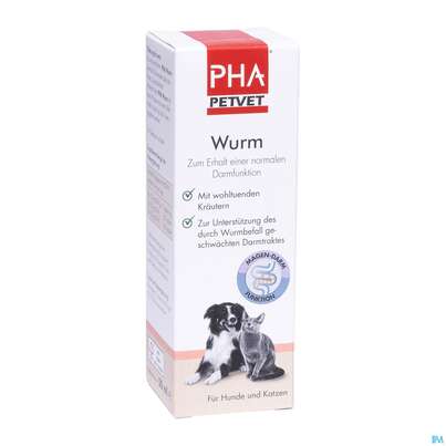 Sie sehen eine Packung Veterinaerprodukte Pha Wurm Hunde +katzen 50ml, Produktbild: 04 Veterinaerprodukte Pha Wurm Hunde +katzen 50ml, A-Nr.: 4901036 - 04