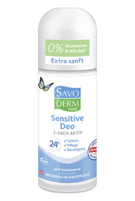 Savoderm med Sensitive Deo Roll-On 3-Fach Aktiv 50ml, A-Nr.: 4344475 - 01