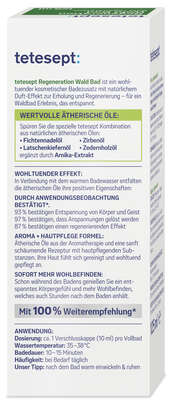 Sie sehen eine Packung tetesept Regeneration Wald Bad, Produktbild: 03 tetesept Regeneration Wald Bad, A-Nr.: 5709298 - 03