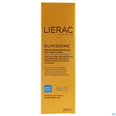 Sie sehen eine Packung Sonnenprodukte Lierac Sunissime/apres-soleil Gesichts-serum 30ml, Produktbild: 01 Sonnenprodukte Lierac Sunissime/apres-soleil Gesichts-serum 30ml, A-Nr.: 4608046 - 01