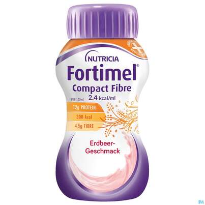 Fortimel/compact/fibre 125ml Vitalflasche Erdbeere 24st, A-Nr.: 3797909 - 02