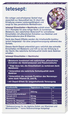 Tetesept Einschlafen + Nachtruhe Depot 30ST 1,5MG, A-Nr.: 5830574 - 03
