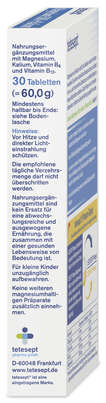 Sie sehen eine Packung tetesept Magnesium 500 + Kalium FTa 30ST, Produktbild: 04 tetesept Magnesium 500 + Kalium FTa 30ST, A-Nr.: 5074919 - 04