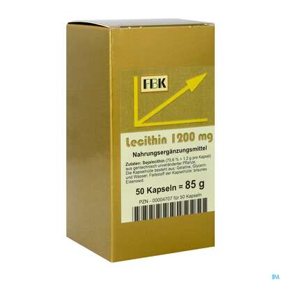 Sie sehen eine Packung Lecithin Kapseln 1200 -fbk Pharma 50st, Produktbild: 02 Lecithin Kapseln 1200 -fbk Pharma 50st, A-Nr.: 2048436 - 02