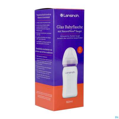 Saugflaschen -lansinoh Weithals Natural Wave 160ml Glas Slow Flow Sauge 1st, A-Nr.: 4737855 - 07