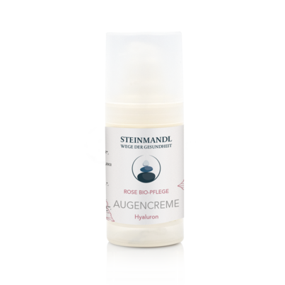 Sie sehen eine Packung STEINMANDL ROSE AUGENCREME HYALURON 15ML, Produktbild: 01 STEINMANDL ROSE AUGENCREME HYALURON 15ML, A-Nr.: 5975203 - 01