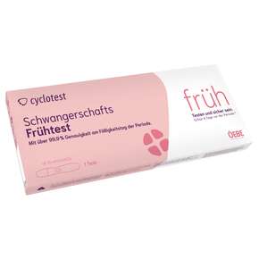 Sie sehen eine Packung CYCLOTEST Schwangerschafts-Früh-Test, Produktbild: 01 CYCLOTEST Schwangerschafts-Früh-Test, A-Nr.: 4083626 - 01