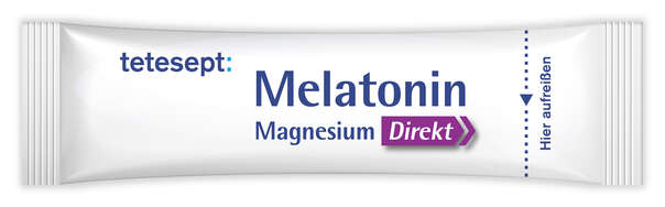 Sie sehen eine Packung TETESEPT Melatonin 1,8mg + Magnesium Direkt Sticks 20 St., Produktbild: 06 TETESEPT Melatonin 1,8mg + Magnesium Direkt Sticks 20 St., A-Nr.: 5709223 - 06