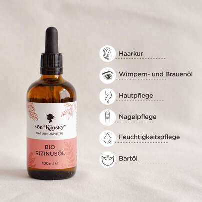 Sie sehen eine Packung von Kinsky® Bio Rizinus Öl 100 % rein & kaltgepresst für Haut & Haare, Produktbild: 02 von Kinsky® Bio Rizinus Öl 100 % rein & kaltgepresst für Haut & Haare, A-Nr.: 5987413 - 02
