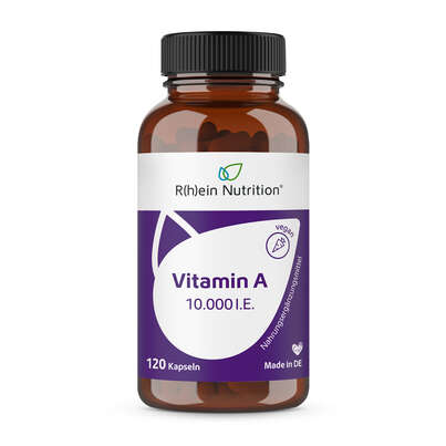 R(h)ein Nutrition Vitamin A 10.000 I. E. Kapseln hochdosiert vegan, A-Nr.: 5987229 - 01