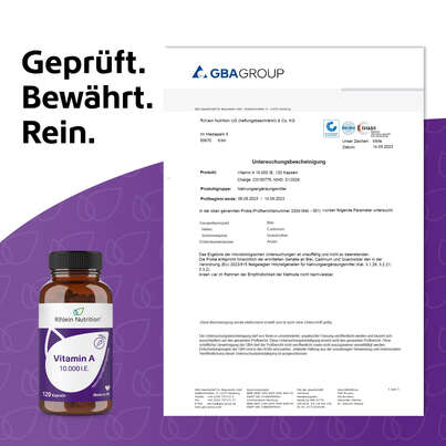 R(h)ein Nutrition Vitamin A 10.000 I. E. Kapseln hochdosiert vegan, A-Nr.: 5987229 - 07