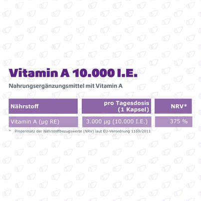 R(h)ein Nutrition Vitamin A 10.000 I. E. Kapseln hochdosiert vegan, A-Nr.: 5987229 - 08