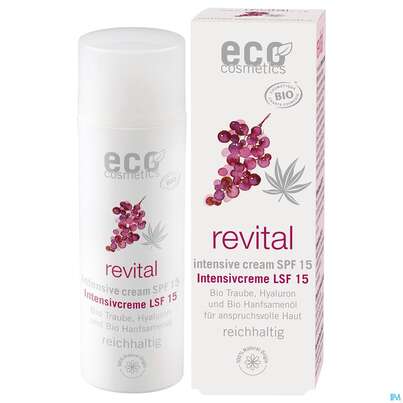 Sie sehen eine Packung Eco Cosmetics Revital Linie Intensivcreme Lsf15 50ml, Produktbild: 02 Eco Cosmetics Revital Linie Intensivcreme Lsf15 50ml, A-Nr.: 5774798 - 02