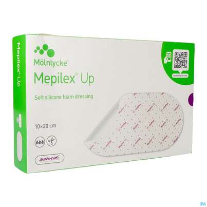 Sie sehen eine Packung Schaumverband Mepilex/silikon Up 10x20cm 10st, Produktbild: 02 Schaumverband Mepilex/silikon Up 10x20cm 10st, A-Nr.: 5900599 - 02