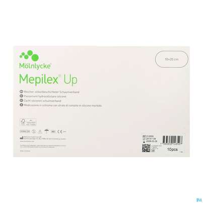 Sie sehen eine Packung Schaumverband Mepilex/silikon Up 10x20cm 10st, Produktbild: 03 Schaumverband Mepilex/silikon Up 10x20cm 10st, A-Nr.: 5900599 - 03
