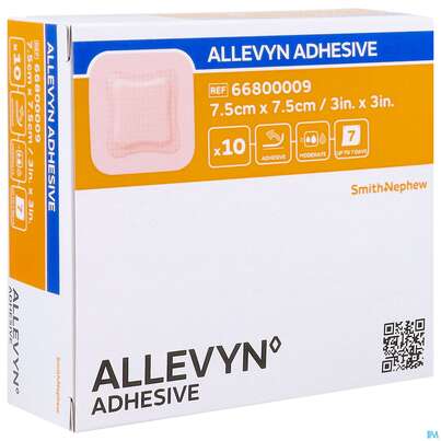 Sie sehen eine Packung Wundverband Allevyn/polyurethan Adhesive 7,5x 7,5cm -tam 10st, Produktbild: 08 Wundverband Allevyn/polyurethan Adhesive 7,5x 7,5cm -tam 10st, A-Nr.: 4736620 - 08