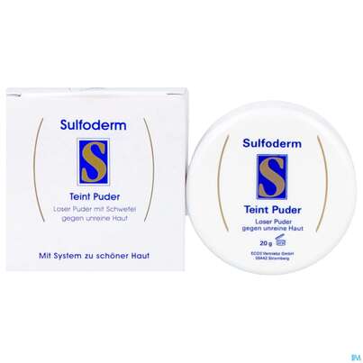 Sie sehen eine Packung Sulfoderm S Teint Gesichtspuder 20g, Produktbild: 22 Sulfoderm S Teint Gesichtspuder 20g, A-Nr.: 0645317 - 22