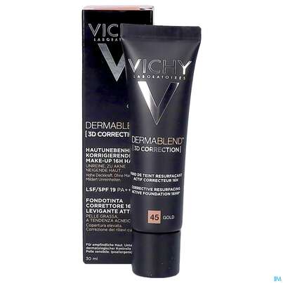Sie sehen eine Packung Vichy Dermablend 3d Coverflow 45 Gold 30ml, Produktbild: 06 Vichy Dermablend 3d Coverflow 45 Gold 30ml, A-Nr.: 4436013 - 06