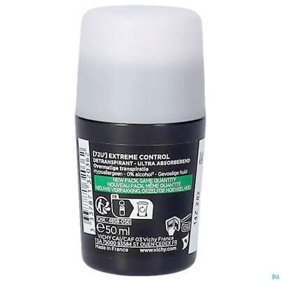 Sie sehen eine Packung Vichy Homme Deo Extreme 72h Int.regulierend 50ml, Produktbild: 05 Vichy Homme Deo Extreme 72h Int.regulierend 50ml, A-Nr.: 3724388 - 05